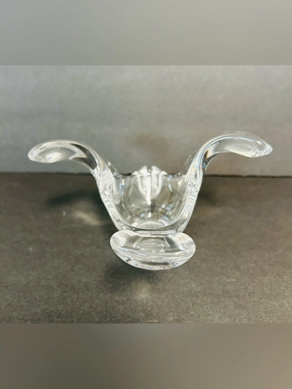 Princess House Vintage MCM Art Glass Clear Lead Crystal Flying Dove Home Decor